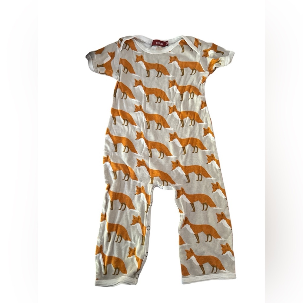 Milkbarn Orange Fox Baby Romper